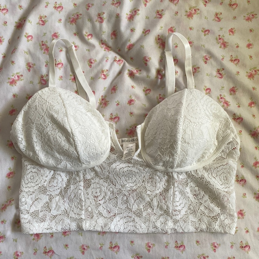 white floral crop top